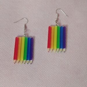 Multicolor Pierced Pencil Earrings